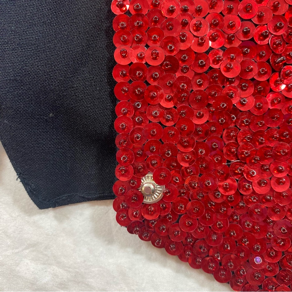 Lone Star Texas Flag Sequin Vest Patriotic Sequin Vest - Blue, Silver, Red - Picture 4 of 10